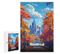 1000 PCS Jigsaw Puzzles for Teenagerss Montreal Canada Autumn Cityscape Illustration Adult Jigsaw Puzzle Family Games Improve Memory Help The Brain Exercise 1000 PCS