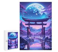 1000 PCS Jigsaw Puzzles for Teenagerss Nightscape Torii Gate Puzzles for Adults Brain Teaser Game Analysis And Logic Christmas Birthday Gifts 1000 PCS