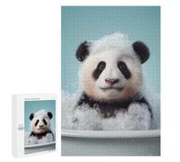 1000 PCS Jigsaw Puzzles for Teenagerss Panda Cub in A Bubble Bath Puzzle for Adults Relaxing Games Improve Memory Fun Activities at Home 1000 PCS