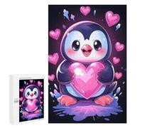 1000 PCS Jigsaw Puzzles for Teenagerss Penguin with Hearts Jigsaw for Adults Hands-on Game Difficult Hard Unique Birthday And Gifts 1000 PCS