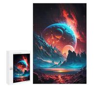 1000 PCS Jigsaw Puzzles for Teenagerss Planetary Sunset Landscape Adult Jigsaw Puzzle Anti-Stress Toys Wall Decoration Fun at Home Activities, 1000 PCS