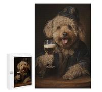 1000 PCS Jigsaw Puzzles for Teenagerss Poodle Holding A Beer Puzzle for Adults Relaxing Games Improve Memory Fun Activities at Home 1000 PCS