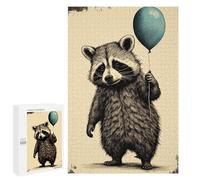 1000 PCS Jigsaw Puzzles for Teenagerss Raccoon Balloon Animal Puzzles for Adults Brain Teaser Game Analysis And Logic Christmas Birthday Gifts 1000 PCS