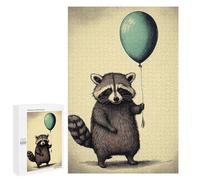 1000 PCS Jigsaw Puzzles for Teenagerss Raccoon Balloon Puzzles for Adults Brain Teaser Game Analysis And Logic Christmas Birthday Gifts 1000 PCS