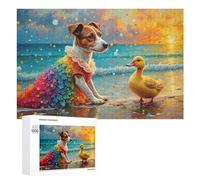1000 PCS Jigsaw Puzzles for Teenagerss Rainbow Dog And Duck Sunset Jigsaw Puzzle Toy Wall Decor Difficult Hard Unique Birthday And Xmas Gifts 1000 PCS
