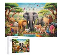 1000 PCS Jigsaw Puzzles for Teenagerss Rainbow Zoo A Colorful Gathering of Animals Jigsaw Puzzle Toy Wall Decor Difficult Hard Unique Birthday And Xmas Gifts 1000 PCS