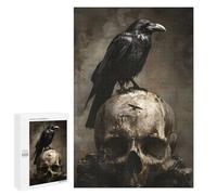 1000 PCS Jigsaw Puzzles for Teenagerss Raven Sitting On Skull Adult Jigsaw Toy Wall Decor Precision Cutting Unique Birthday And Gifts 1000 PCS