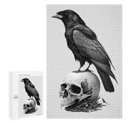 1000 PCS Jigsaw Puzzles for Teenagerss Raven Skulls Adult Puzzles Hands-on Game Hand Speed Race Fun at Home Activities, 1000 PCS