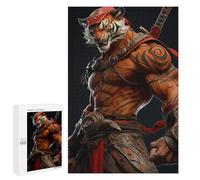 1000 PCS Jigsaw Puzzles for Teenagerss Samurai Tiger Warrior Statue Puzzle For Teenagerss Difficult Challenge Educational Challenge Family Fun & Game Night 1000 PCS