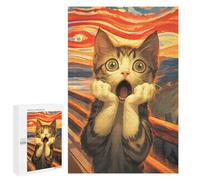 1000 PCS Jigsaw Puzzles for Teenagerss Scream Cat Puzzles for Adults Brain Teaser Game Analysis And Logic Christmas Birthday Gifts 1000 PCS