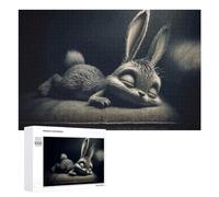 1000 PCS Jigsaw Puzzles for Teenagerss Sleeping Bunny Illustration Jigsaws for Adults Hands-on Game Presents for Women Help The Brain Exercise 1000 PCS