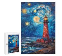 1000 PCS Jigsaw Puzzles for Teenagerss Starry Night Lighthouse Jigsaw for Adults Hands-on Game Difficult Hard Unique Birthday And Gifts 1000 PCS