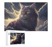 1000 PCS Jigsaw Puzzles for Teenagerss Thundering Cat Majesty -7 Adult Puzzles Hands-on Game Hand Speed Race Fun at Home Activities, 1000 PCS