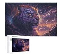 1000 PCS Jigsaw Puzzles for Teenagerss Thundering Tiger Storm Puzzles for Adults DIY Toys Difficult Challenge Stress Reduction Gifts 1000 PCS