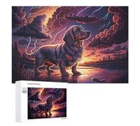 1000 PCS Jigsaw Puzzles for Teenagerss Thunderstorm Dog Reflections Adult Puzzles Hands-on Game Hand Speed Race Fun at Home Activities, 1000 PCS