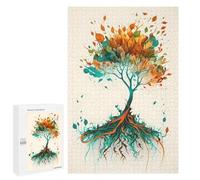 1000 PCS Jigsaw Puzzles for Teenagerss Tree Watercolors 2 Puzzles for Adults Brain Teaser Game Analysis And Logic Christmas Birthday Gifts 1000 PCS