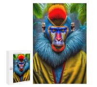 1000 PCS Jigsaw Puzzles for Teenagerss Tropical Mandrill Joy Jigsaw for Adults Hands-on Game Difficult Hard Unique Birthday And Gifts 1000 PCS