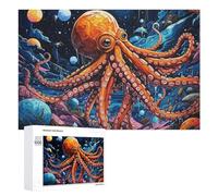 1000 PCS Jigsaw Puzzles for Teenagerss Underwater Fantasy Octopus in Space Jigsaw Puzzle Toy Wall Decor Difficult Hard Unique Birthday And Xmas Gifts 1000 PCS