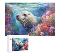 1000 PCS Jigsaw Puzzles for Teenagerss Underwater Seal Serenity Jigsaw Puzzle Toy Wall Decor Difficult Hard Unique Birthday And Xmas Gifts 1000 PCS
