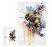 1000 PCS Jigsaw Puzzles for Teenagerss Watercolor Bee Puzzles for Adults DIY Toys Difficult Challenge Stress Reduction Gifts 1000 PCS