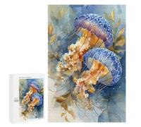 1000 PCS Jigsaw Puzzles for Teenagerss Watercolor Jellyfish Art Puzzle For Teenagerss Difficult Challenge Educational Challenge Family Fun & Game Night 1000 PCS