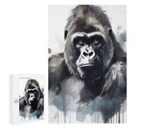 1000 PCS Jigsaw Puzzles for Teenagerss Watercolor Painted Gorilla Jigsaws for Adults Relax Games Wall Decoration Help The Brain Exercise 1000 PCS
