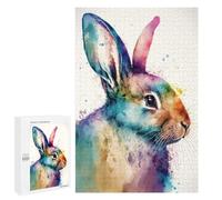 1000 PCS Jigsaw Puzzles for Teenagerss Watercolor Rabbit Puzzle For Teenagerss Difficult Challenge Educational Challenge Family Fun & Game Night 1000 PCS