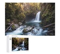 1000 PCS Jigsaw Puzzles for Teenagerss Waterfall in A Lush Forest Jigsaws for Adults Hands-on Game Presents for Women Help The Brain Exercise 1000 PCS
