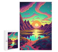 1000 PCS Jigsaw Puzzles for Teenagerss Whimsical Sunset Path Puzzle for Adults Relaxing Games Improve Memory Fun Activities at Home 1000 PCS