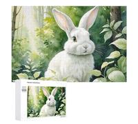 1000 PCS Jigsaw Puzzles for Teenagerss White Forest Bunny Jigsaw Puzzle Toy Wall Decor Difficult Hard Unique Birthday And Xmas Gifts 1000 PCS