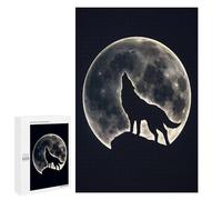 1000 PCS Jigsaw Puzzles for Teenagerss Wolf Howling Under Moon Puzzles for Adults DIY Toys Difficult Challenge Stress Reduction Gifts 1000 PCS