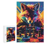 1000 PCS Jigsaw Puzzles Fox Master Chess Game Art Jigsaw Puzzles for Teenagers Stress Reliever Train Your Brain And Hands Learning Educational Toys 1000 PCS