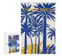 1000 PCS Jigsaw Puzzles- French Riviera Poster Jigsaw for Adults Relaxing Games Staycation Kill Time Deal As Gifts for The Whole Family 1000 PCS