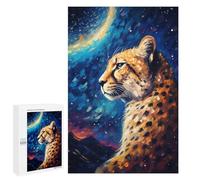 1000 PCS Jigsaw Puzzles Galactic Cheetah Majesty Jigsaw Puzzles for Teenagers Stress Reliever Train Your Brain And Hands Learning Educational Toys 1000 PCS