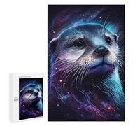 1000 PCS Jigsaw Puzzles Galactic Otter Portrait -4 Jigsaws for Adults Anti-Stress Toys Staycation Kill Time Parent-child Interaction 1000 PCS