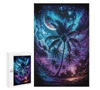 1000 PCS Jigsaw Puzzles- Galactic Palm Beach Jigsaw for Adults Relaxing Games Staycation Kill Time Deal As Gifts for The Whole Family 1000 PCS