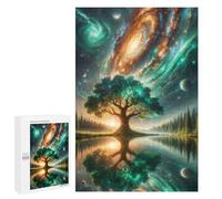 1000 PCS Jigsaw Puzzles Galactic Reflection Tree Jigsaws for Adults Anti-Stress Toys Staycation Kill Time Parent-child Interaction 1000 PCS
