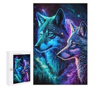 1000 PCS Jigsaw Puzzles Galactic Wolf Pair Jigsaws for Adults Anti-Stress Toys Staycation Kill Time Parent-child Interaction 1000 PCS