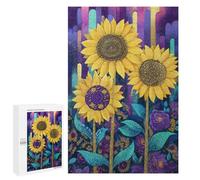 1000 PCS Jigsaw Puzzles Glowing Sunflowers Garden Art Print Jigsaws for Adults Puzzle For Family Fun Difficult And Challenge Educational Family Game 1000 PCS