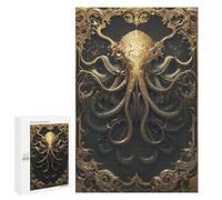 1000 PCS Jigsaw Puzzles Golden Cthulhu Art Deco Jigsaw for Teenagerss Precision Cutting Fun Activities at Home Challenging Game And Family Play 1000 PCS
