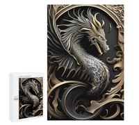 1000 PCS Jigsaw Puzzles- Golden Dragon Wings Jigsaw for Adults Relaxing Games Staycation Kill Time Deal As Gifts for The Whole Family 1000 PCS