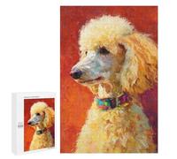 1000 PCS Jigsaw Puzzles Golden Poodle with Colorful Collar Jigsaws for Adults Puzzle For Family Fun Difficult And Challenge Educational Family Game 1000 PCS