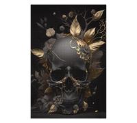 1000 PCS Jigsaw Puzzles Golden Skull Artwork Adult Jigsaw Puzzle Hands-on Game Hand Speed Race Unique Gifts for Birthday And Christmas 1000 PCS