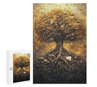 1000 PCS Jigsaw Puzzles Golden Tree of Knowledge Puzzles for Teenagers Enhance Memory Difficult And Challenge Brainteaser Family Games 1000 PCS