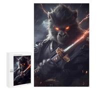 1000 PCS Jigsaw Puzzles Gorilla Samurai Warrior Animal Jigsaws for Adults Anti-Stress Toys Staycation Kill Time Parent-child Interaction 1000 PCS