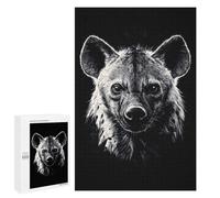 1000 PCS Jigsaw Puzzles Hyena Portrait in Black And White Jigsaws for Adults Anti-Stress Toys Staycation Kill Time Parent-child Interaction 1000 PCS