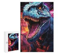 1000 PCS Jigsaw Puzzles Jurassic Night T-Rex Roars Adult Jigsaw Puzzles Enhance Memory Educational Challenge Toys Educational Games 1000 PCS
