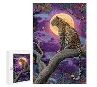 1000 PCS Jigsaw Puzzles Leopard Moonlit Forest Art Print Jigsaw Puzzles for Teenagers Stress Reliever Train Your Brain And Hands Learning Educational Toys 1000 PCS
