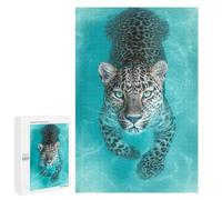 1000 PCS Jigsaw Puzzles Leopard Swimming in Water-3 Adult Jigsaw Puzzles Enhance Memory Educational Challenge Toys Educational Games 1000 PCS