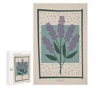 1000 PCS Jigsaw Puzzles- Lilac Flower Mid Century Jigsaw for Adults Relaxing Games Staycation Kill Time Deal As Gifts for The Whole Family 1000 PCS